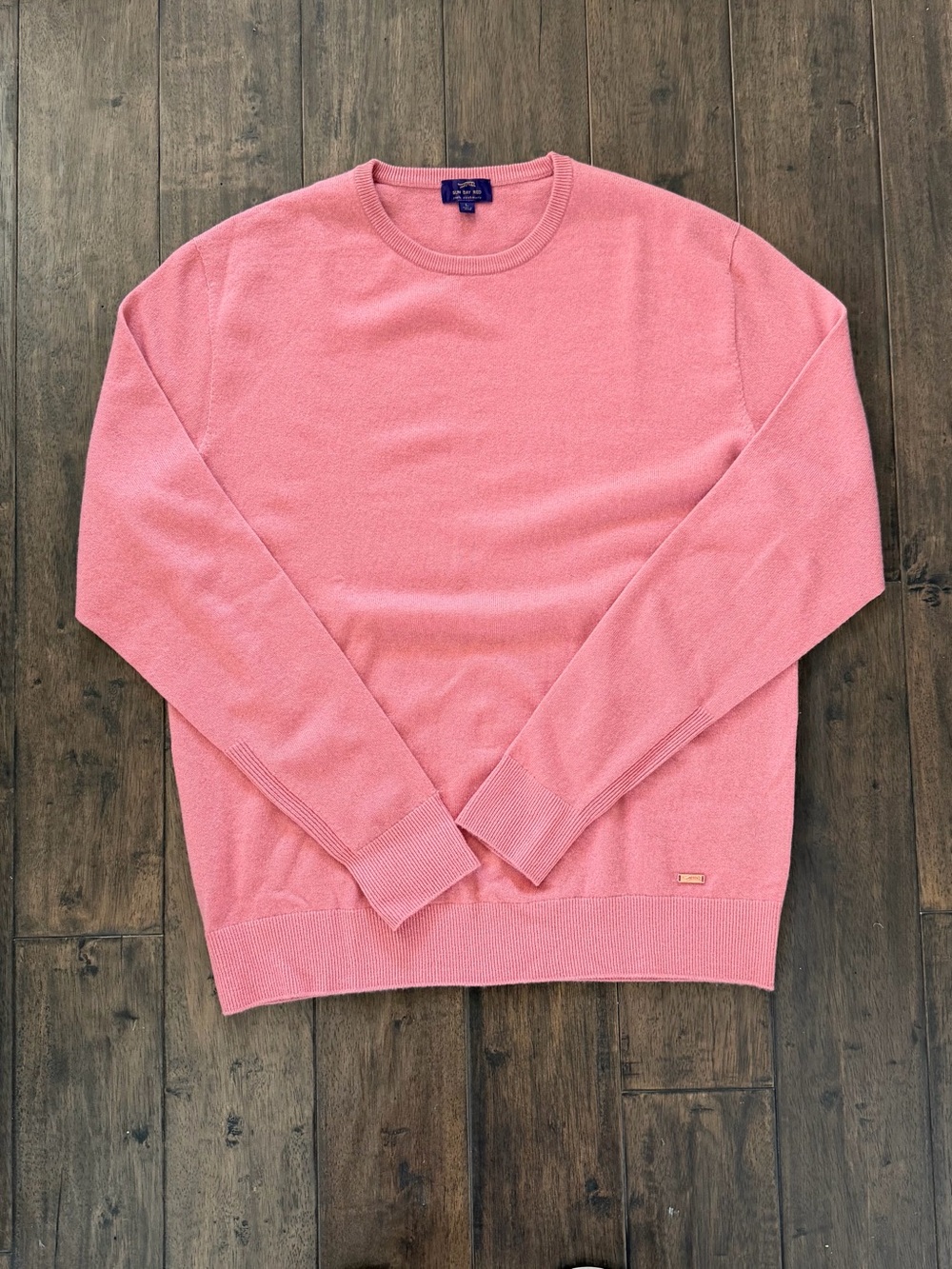 Sun Day Red 100% Cashmere Crewneck Sweater Men’s Large Pink Excellent